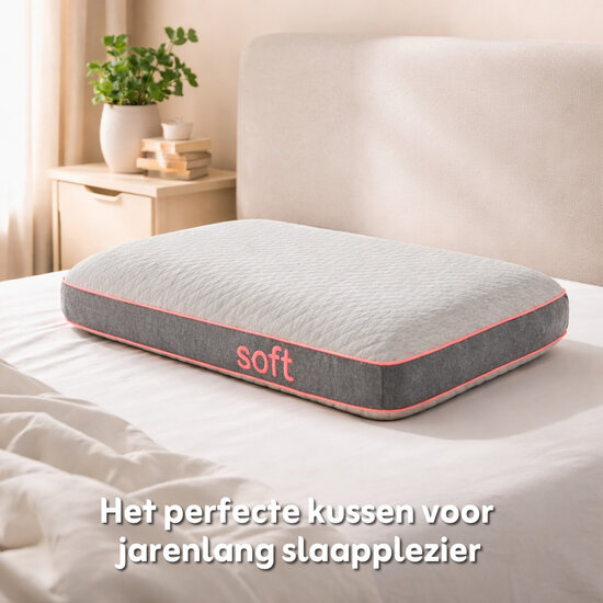 AirSleeperz® SoftLife Memory Foam Zacht Hoofdkussen 60x40 cm