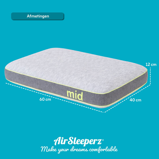 AirSleeperz® SoftLife Memory Foam Medium Hoofdkussen 60x40 cm