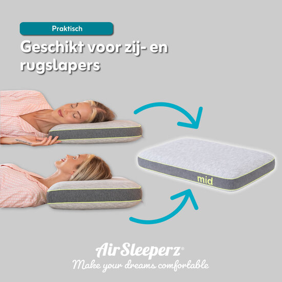 AirSleeperz® SoftLife Memory Foam Medium Hoofdkussen 60x40 cm