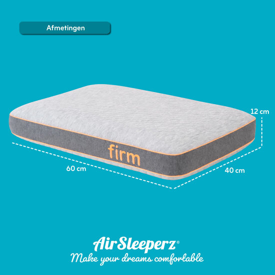 AirSleeperz® SoftLife Memory Foam Stevig Hoofdkussen 60x40 cm