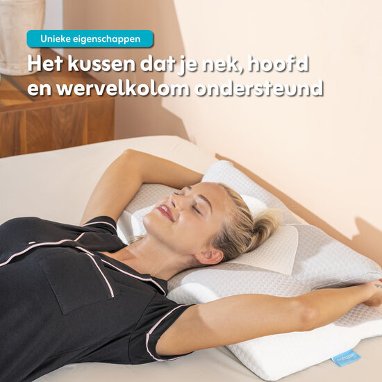 AirSleeperz® SoftLife Ergonomisch Fysio Hoofdkussen Memory Foam 64x38 cm