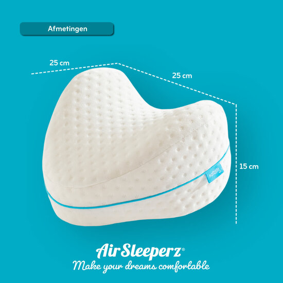 AirSleeperz® SoftLife Kniekussen Memory Foam – Orthopedisch 25x25x15 cm