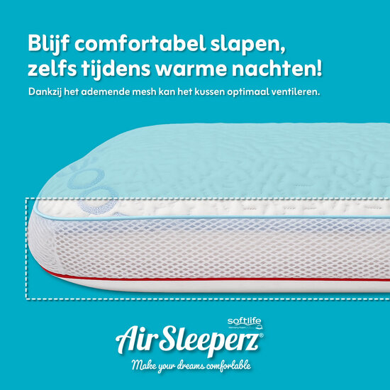 AirSleeperz® SoftLife traagschuim kussen Superior Warm/Cool 60x40 cm