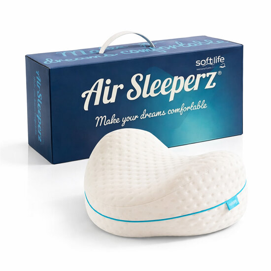 AirSleeperz® SoftLife Kniekussen Memory Foam - Orthopedisch 25x25x15 cm
