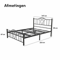 AirSleeperz® metalen bedframe Eva Black 140x200 cm - 2 persoons