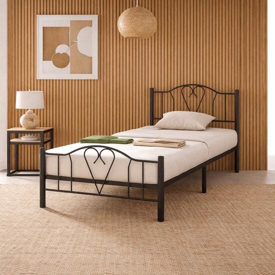 AirSleeperz® metalen bedframe Eva Black 90x200 cm - 1 persoons