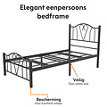 AirSleeperz® metalen bedframe Eva Black 90x200 cm - 1 persoons