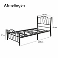 AirSleeperz® metalen bedframe Eva Black 90x200 cm - 1 persoons