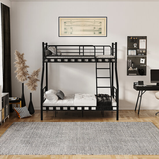 AirSleeperz® metalen stapelbed Bram Black 140x200x198 cm | 2eKans