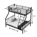 AirSleeperz® metalen stapelbed Bram Black 140x200x198 cm | 2eKans