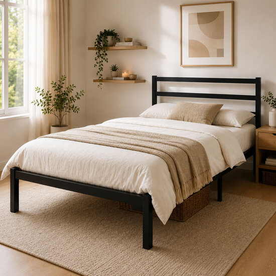 AirSleeperz® metalen bedframe Job Black 160x200 cm - 2 persoons