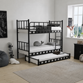 AirSleeperz® metalen stapelbed Emma Family Black 90x200x175 cm