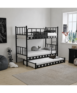 metalen stapelbed Emma Family Black 90x200x175 cm