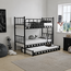 AirSleeperz® metalen stapelbed Emma Family Black 90x200x175 cm