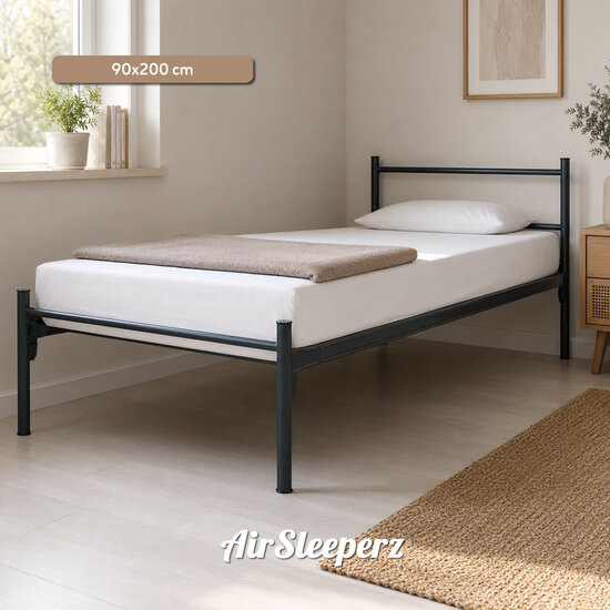 AirSleeperz® Metalen projectbed Manon 90x200 cm - 1 persoons