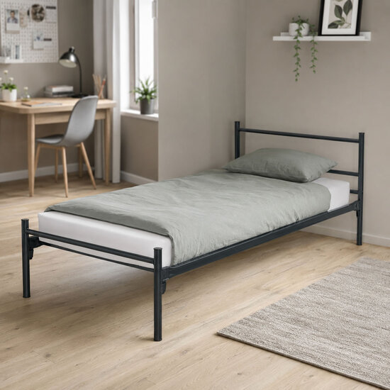 AirSleeperz® Metalen projectbed Manon 90x200 cm - 1 persoons