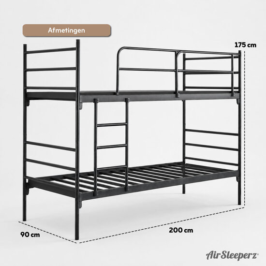 AirSleeperz® Metalen project stapelbed Linda 90x200x175 cm