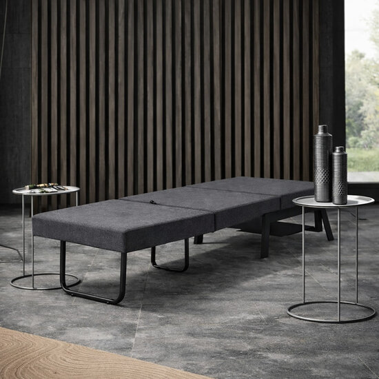 AirSleeperz® metalen slaapfauteuil Noud Black 63x70x82 cm - 1 persoons - 2eKans