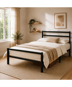 metalen bedframe Job Black 140x200 cm - 2 persoons