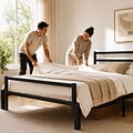 AirSleeperz® metalen bedframe Job Black 140x200 cm - 2 persoons