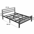 AirSleeperz® metalen bedframe Job Black 160x200 cm - 2 persoons | 2eKans