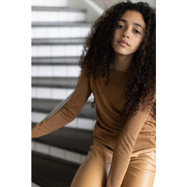 LEVV Meisjes broek - Rosina - Bruin caramel