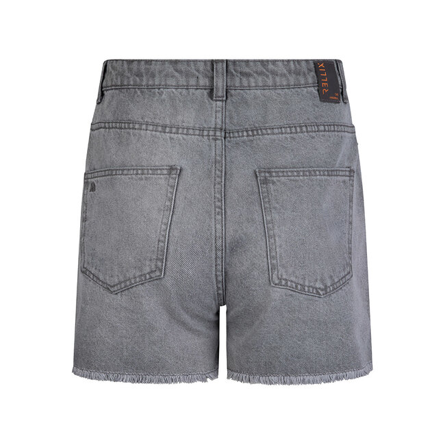 Rellix Meisjes jeans short - high waist - Used grijs denim
