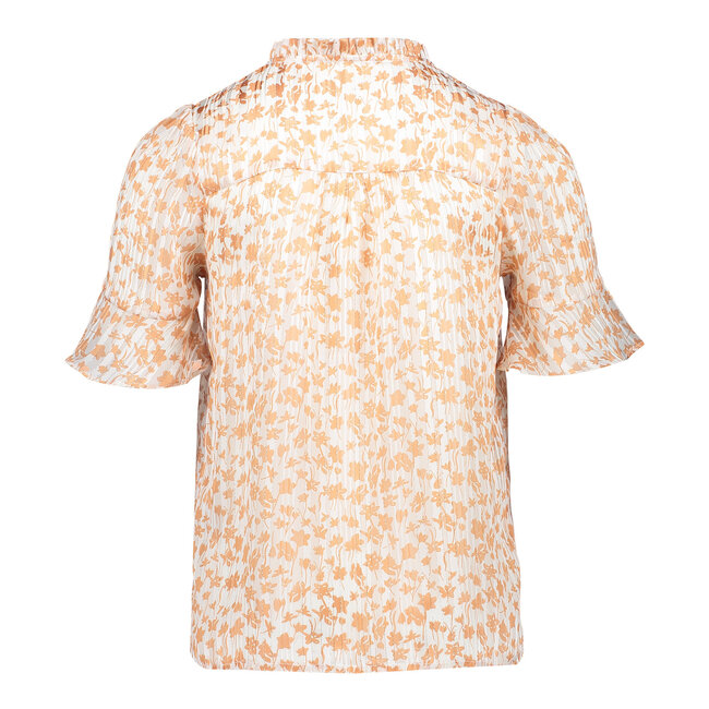Geisha Meisjes top AOP - Off white / Abrikoos / Zilver