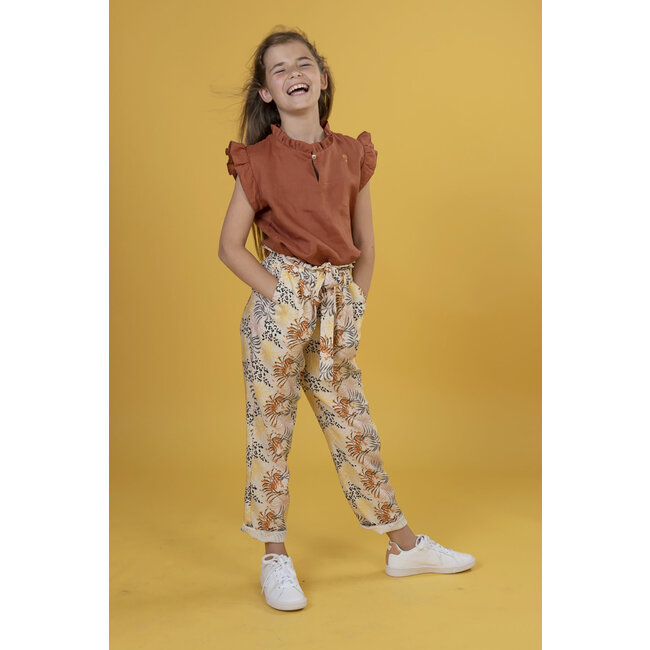 KIEstone Meisjes broek - Tropical bloemen