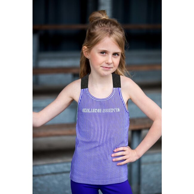 B.Nosy Meisjes tanktop 2-pack - Diep paars gestreept