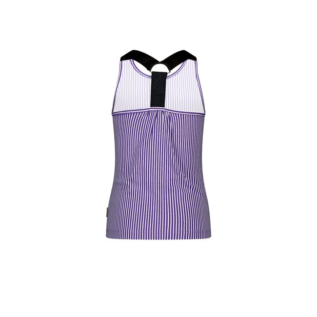 B.Nosy Meisjes tanktop 2-pack - Diep paars gestreept