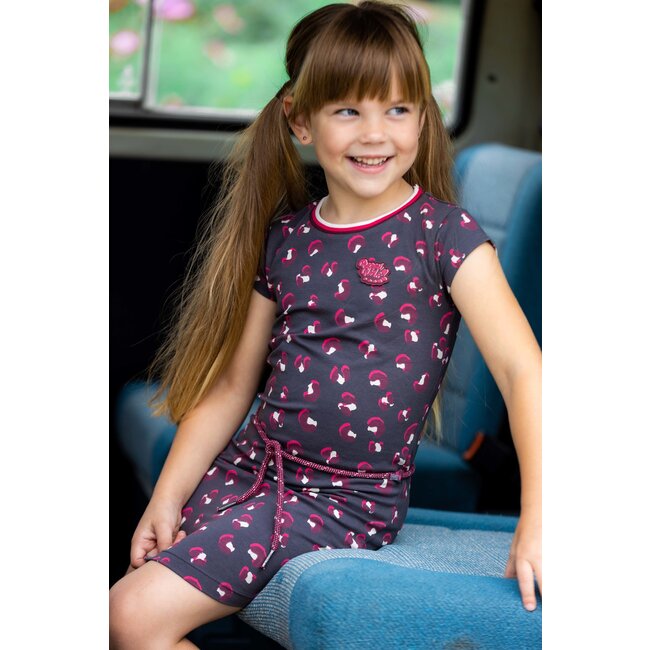 Quapi Meisjes jurk - Maaike - AOP grijs animal