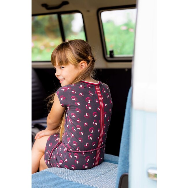 Quapi Meisjes jurk - Maaike - AOP grijs animal