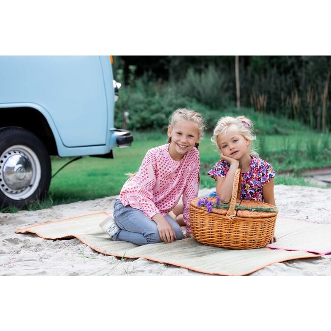 Quapi Meisjes blouse - Mare - AOP roze koraal stippen
