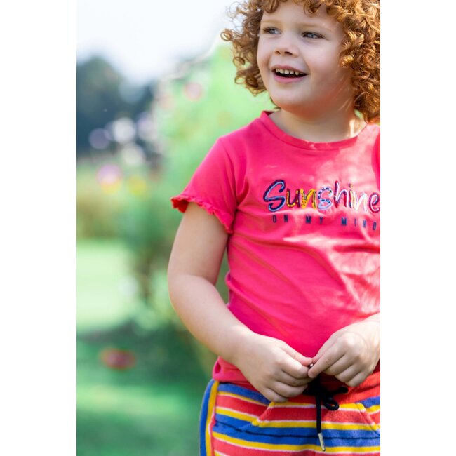 Quapi Meisjes short - Marli - AOP roze koraal gestreept