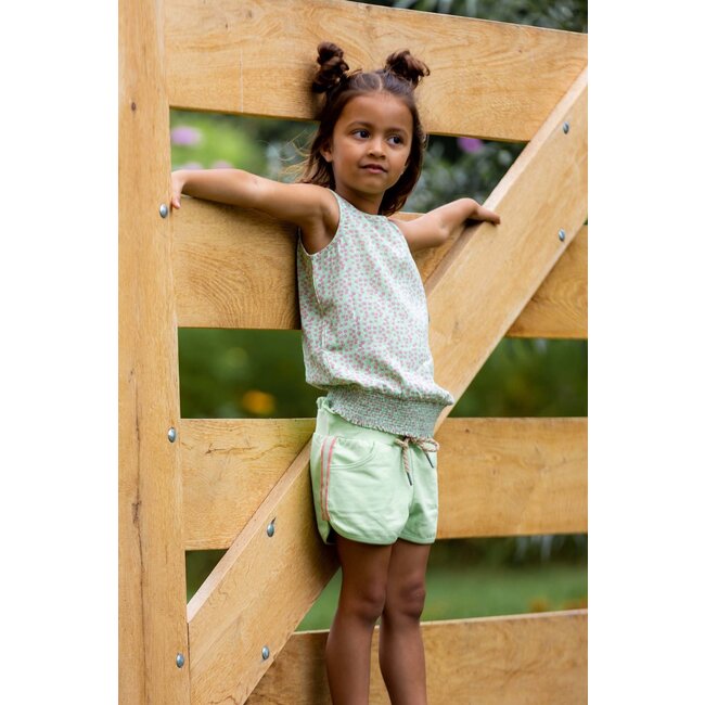 Quapi Meisjes top - Marjo - AOP zomer groen bloemen