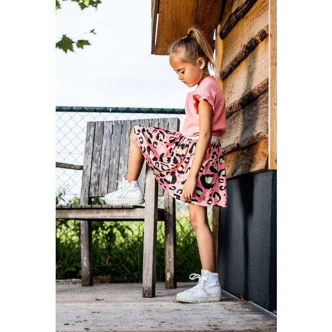 Quapi Meisjes rok - Maud - AOP poppy roze animal