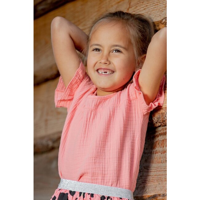 Quapi Meisjes rok - Maud - AOP poppy roze animal