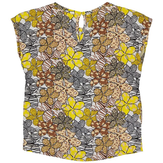 Quapi Meisjes t-shirt - Megan - AOP zand animal bloemen