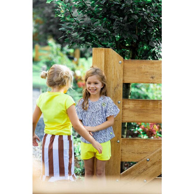 Quapi Meisjes t-shirt - Meri - AOP zwart zebra