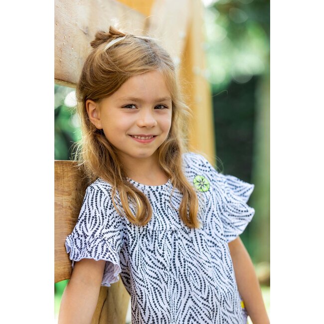 Quapi Meisjes t-shirt - Meri - AOP zwart zebra