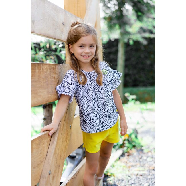 Quapi Meisjes t-shirt - Meri - AOP zwart zebra