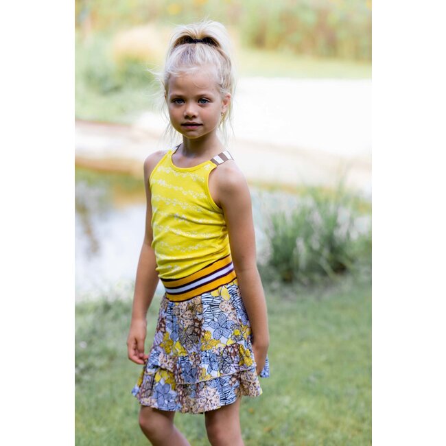 Quapi Meisjes rok - Mint - AOP zand animal bloemen