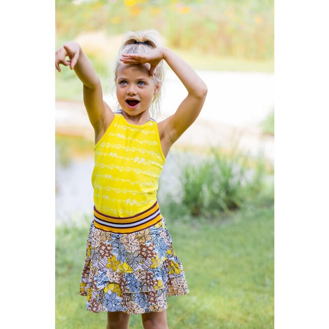 Quapi Meisjes rok - Mint - AOP zand animal bloemen