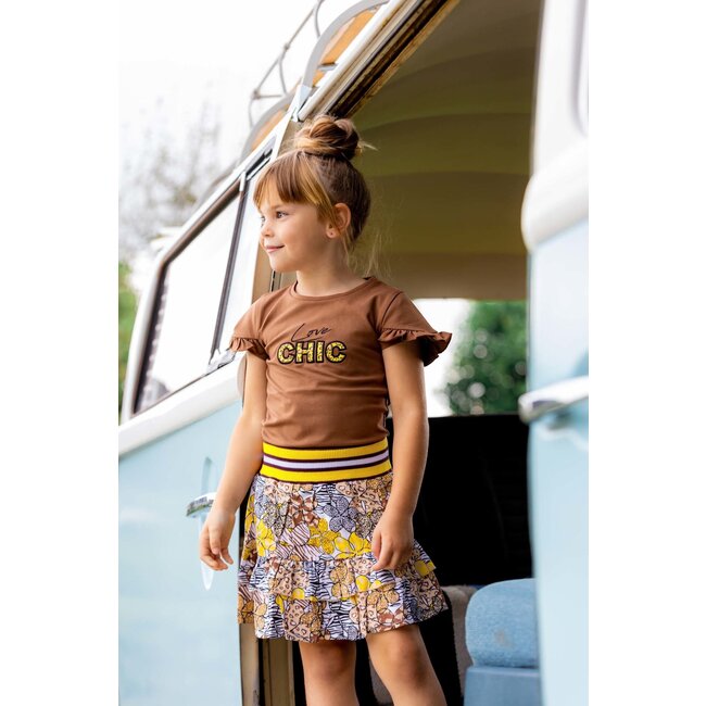 Quapi Meisjes rok - Mint - AOP zand animal bloemen