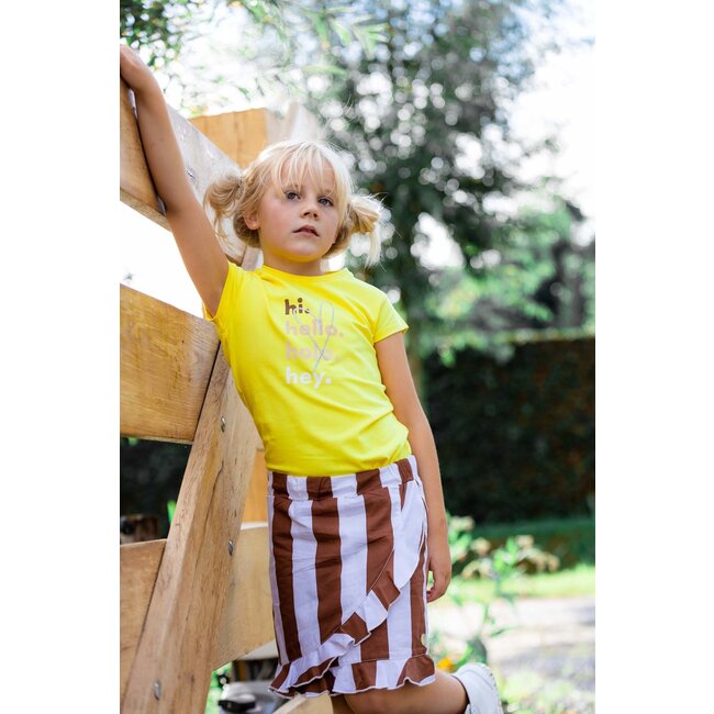 Quapi Meisjes rok - Mirjam - AOP bruin gestreept