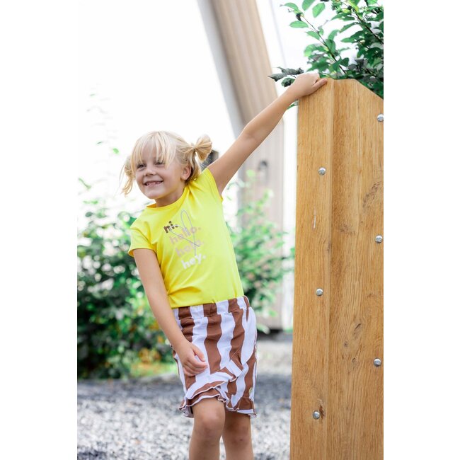 Quapi Meisjes rok - Mirjam - AOP bruin gestreept