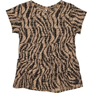 LEVV Meisjes blouse - Tess - AOP Camel zebra