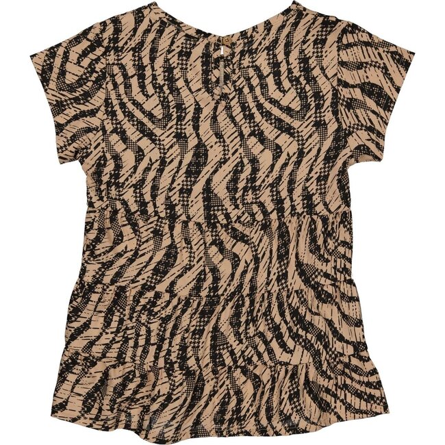 LEVV Meisjes blouse - Tess - AOP Camel zebra