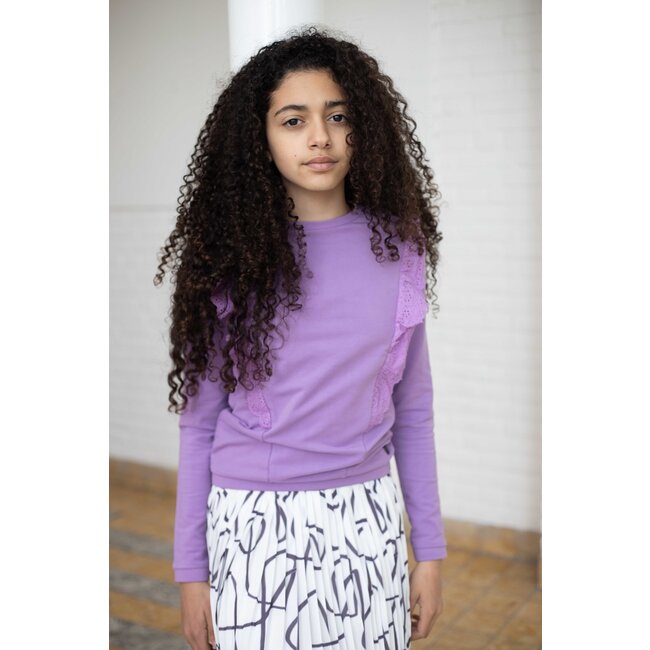 LEVV Meisjes rok - Tina - AOP Wit grijs gestreept